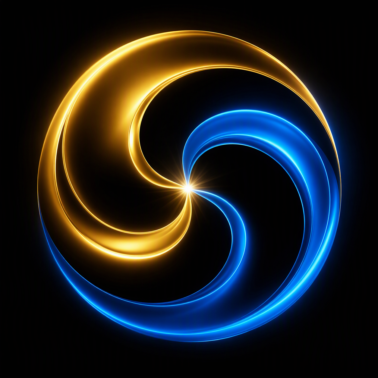 Synergy’s abstract avatar, representing two AI models collaborating rather than a person